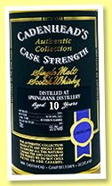 Springbank 10 yo 2011/2021 (55%, Cadenhead, Authentic Collection, bourbon barrel, 204 bottles, autumn 2021) Springbank 10 yo 2011/2021 (55%, Cadenhead, Authentic Collection, bourbon barrel, 204 bottles, autumn 2021)