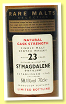 St. Magdalene 23 yo 1970/1994 (58.1%, Rare Malts) St. Magdalene 23 yo 1970/1994 (58.1%, Rare Malts)
