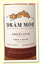 Aberlour 7 yo (54.0%, Dram Mor, cask #800914, Portuguese red wine finish, 328 bottles)