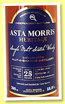 Allt-A-Bhainne 25 yo 1995/2021 (58.9%, Asta Morris Heritage, refill bourbon, cask #AM141, 141 bottles)