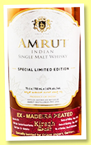 Amrut 2015/2021 'Ex-Madeira Peated' (60%, OB, for Kirsch Import, India, cask #4711, 200 bottles) 