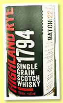 Arbikie 'Highland Rye batch: 22' (48%, OB, single grain, 2490 bottles, 2022)