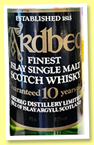 Ardbeg 10 yo 'Guaranteed 10 years old' (40%, OB, green glass, bulky neck, Rossi & Rossi Italy, 75cl, +/-1985) 