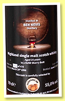 Ben Nevis 25 yo 1996/2021 (55%, Fadandel, refill sherry butt, cask #447, 470 bottles) Ben Nevis 25 yo 1996/2021 (55%, Fadandel, refill sherry butt, cask #447, 470 bottles)