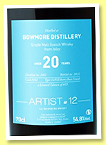 Bowmore 20 yo 2001/2022 (54.8%, LMDW, Artist #20, cask #102) Bowmore 20 yo 2001/2022 (54.8%, LMDW, Artist #20, cask #102)