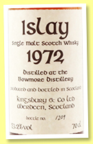 Bowmore 30 yo 1972 (53.2%, Kingsbury, Japan, hogshead, cask #927, 209 bottles, +/-2002) Bowmore 30 yo 1972 (53.2%, Kingsbury, Japan, hogshead, cask #927, 209 bottles, +/-2002)