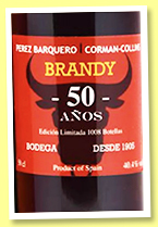 Brandy 50 anos (40.4%, Perez Barquero and Corman-Collins, Montilla, 1008 bottles)