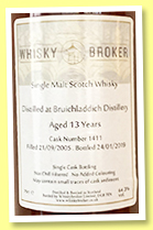 Bruichladdich 13 yo 2005/2019 (64.3%, Whisky Broker, cask #1411) Bruichladdich 13 yo 2005/2019 (64.3%, Whisky Broker, cask #1411)
