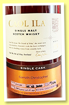Caol Ila 23 yo 1996/2020 (50.1%, OB, Casks of Distinction for Garreth Christopher, 1st fill European Oak, cask #19339, 576 bottles) Caol Ila 23 yo 1996/2020 (50.1%, OB, Casks of Distinction for Garreth Christopher, 1st fill European Oak, cask #19339, 576 bottles)