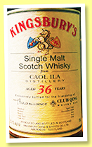 Caol Ila 36 yo 1984/2020 (53.1%, Kingsbury's for Auld Alliance and Club Qing, butt, cask #2752) Caol Ila 36 yo 1984/2020 (53.1%, Kingsbury's for Auld Alliance and Club Qing, butt, cask #2752)