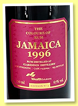 Clarendon 1996/2022 (67%, The Colours of Rum, Wealth Solutions, cask #435094, 253 bottles)