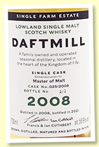 Daftmill 2008/2021 (56.6%, OB for Master Of Malt, cask #25, bourbon barrel) 
