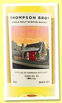Dornoch 4 yo 2017/2022 (55.5%, OB, Thompson Bros., 1st fill 100l bourbon, cask #54, 178 bottles)