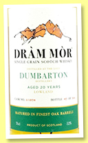 Dumbarton 20 yo (52%, Dram Mor, cask #211894, 306 bottles) 