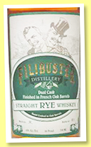 Filibuster 'Dual Cask' (45%, OB, Straight Rye, USA, +/-2021) Filibuster 'Dual Cask' (45%, OB, Straight Rye, USA, +/-2021)