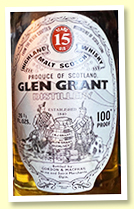 Glen Grant 15 yo (100 proof, Gordon & MacPhail, UK market, -/+ 1975)

