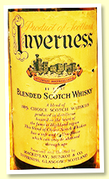 Inverness Blended Scotch Whisky (??%, Mackinlay, Munro & Co, 1960s)
Inverness Blended Scotch Whisky (??%, Mackinlay, Munro & Co, 1960s)