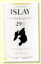 Islay 29 yo 1991/2021 (49.2%, Thompson Bros / Auld Alliance, refill barrel, 240 bottles)
Islay 29 yo 1991/2021 (49.2%, Thompson Bros / Auld Alliance, refill barrel, 240 bottles)