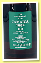 Jamaica 29 yo 1992/2022 'HD' (58.2%, The Colours of Rum, Wealth Solutions, Jamaica, cask #6, 251 bottles) Jamaica 29 yo 1992/2022 'HD' (58.2%, The Colours of Rum, Wealth Solutions, Jamaica, cask #6, 251 bottles)