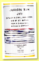 Jamaican Rum 19 yo 2001/2021 'JMH' (61%, Thompson Bros. and Bar Tre Hiroshima, Jamaica, 271 bottles) Jamaican Rum 19 yo 2001/2021 'JMH' (61%, Thompson Bros. and Bar Tre Hiroshima, Jamaica, 271 bottles)