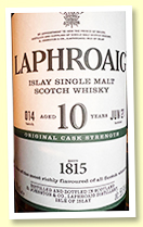 Laphroaig 10 yo 'Original Cask Strength Batch 14' (58.6%, OB, 2021)