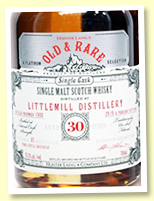 Littlemill 30 yo 1988/2019 (55.3%, Hunter Laing 'Old & Rare', refill hogshead, 85 bottles)
Littlemill 30 yo 1988/2019 (55.3%, Hunter Laing 'Old & Rare', refill hogshead, 85 bottles)