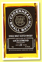 Loch Lomond 21 yo 1996/2018 (51.5%, Cadenhead, Small Batch, bourbon hogshead, 450 bottles)