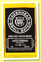 Loch Lomond 21 yo 1997/2018 (52.5%, Cadenhead, Small Batch, bourbon barrel, 378 bottles)