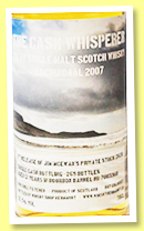 Lochindaal 12 yo 2007/2020 (55.5%, The Cask Whisperer, first fill bourbon barrel, cask #7003368, 269 bottles) Lochindaal 12 yo 2007/2020 (55.5%, The Cask Whisperer, first fill bourbon barrel, cask #7003368, 269 bottles)