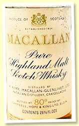 Macallan 15 yo 1947 (80 proof, Campbell Hope & King, Rinaldi import, sherry, long cap)
