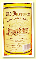 Old Inverness 'Aged Scotch Whisky' (40%, J G Thomson & Co, -/+ 2000)
Old Inverness 'Aged Scotch Whisky' (40%, J G Thomson & Co, -/+ 2000)