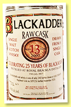 Royal Brackla 13 yo 2007/2020 (54.8%, Blackadder, 25 Years of Blackadder, hogshead, cask #309226, 240 bottles)