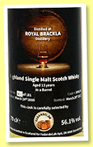 Royal Brackla 13 yo 2009/2022 (56.1%, Fadandel.dk, barrel, cask #304130, 281 bottles) 