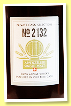 Säntis 7 yo 2014/2021 (64.9%, OB, Switzerland, for Whisky Picnic Bar Taiwan, old beer cask, cask #2132, 84 bottles) Säntis 7 yo 2014/2021 (64.9%, OB, Switzerland, for Whisky Picnic Bar Taiwan, old beer cask, cask #2132, 84 bottles)