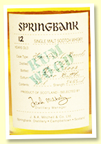 Springbank 12 yo 1989/2002 (54.6%, OB 'Wood Expressions', rum finish, 5700 bottles)
