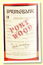 Springbank 13 yo 1989/2003 (54.2%, OB 'Wood Expressions', port pipes, 3120 bottles)
