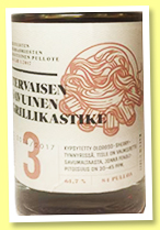 Teerenpeli 3 yo 2014/2017 'Tervaisen Savuinen Grillikastike' (61.7%, OB, Finland, peated oloroso, 84 bottles) Teerenpeli 3 yo 2014/2017 'Tervaisen Savuinen Grillikastike' (61.7%, OB, Finland, peated oloroso, 84 bottles)