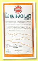 The Bad Na H-Achlaise Collection 'Cask Strength' (58.5%, Badachro Distillery, Tuscan oak, #16/29)
