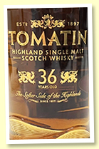 Tomatin 36 yo 'Batch 10' (46.2%, OB, 2022, 1200 bottles)
