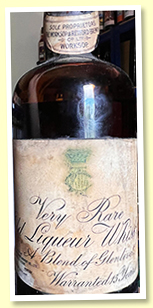 Very Rare Old Liqueur Whisky 'warranted 15 years old' 'A blend of Glenlivet' (??%, Worksop & Retford Brewery, 1920s)
Very Rare Old Liqueur Whisky 'warranted 15 years old' 'A blend of Glenlivet' (??%, Worksop & Retford Brewery, 1920s)