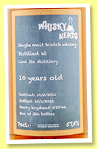 Caol Ila 10 yo 2011/2022 (57.58%, Whisky Nerds, sherry hogshead, cask #5846, 326 bottles) Caol Ila 10 yo 2011/2022 (57.58%, Whisky Nerds, sherry hogshead, cask #5846, 326 bottles)