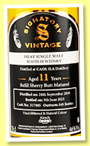 Caol Ila 11 yo 2009/2021 (46%, Signatory Vintage, Kirsch Import, refill sherry butt, cask #317885, 849 bottles) Caol Ila 11 yo 2009/2021 (46%, Signatory Vintage, Kirsch Import, refill sherry butt, cask #317885, 849 bottles)