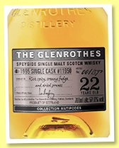 Glenrothes 22 yo 1995 (57.6%, OB, LMDW, Antipodes, 593 bottles, 2022) 