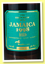 Hampden 23 yo 1998/2022 'HD' (58.7%, Wealth Solutions, The Colours of Rum, Jamaica, 247 bottles) 