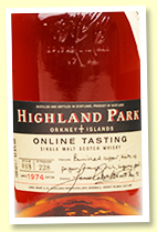 Highland Park 1974/1998 'Online Tasting' (57.6%, OB, 228 bottles) Highland Park 1974/1998 'Online Tasting' (57.6%, OB, 228 bottles)