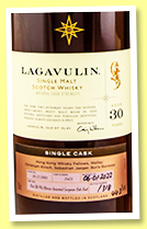 Lagavulin 30 yo 1991/2022 (44.3%, OB, Cask of Distinction, for Hong Kong Whisky Fellows, House Welley Whisky Bar, Christoph Kirsch, Sebastian Jaeger and Boris Borissov, 1st Fill PX/Oloroso seasoned European oak butt, cask #5403, 318 bottles)