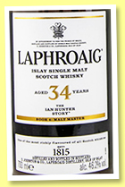 Laphroaig 34 yo 1987/2021 (46.2%, OB, Ian Hunter Story, Book 4 : Malt Masters) Laphroaig 34 yo 1987/2021 (46.2%, OB, Ian Hunter Story, Book 4 : Malt Masters)