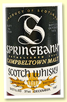 Springbank 10 yo 1967/1978 (59.0%, OB 'Sutti import', cask #3129, sherry butt) Springbank 10 yo 1967/1978 (59.0%, OB 'Sutti import', cask #3129, sherry butt)