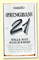 Springbank 21 yo 1966/1987 (46%, Samaroli, 408 bottles)
Springbank 21 yo 1966/1987 (46%, Samaroli, 408 bottles)