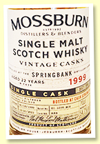 Springbank 22 yo 1999/2021 (54.7%, Mossburn, bourbon, 206 bottles)
Springbank 22 yo 1999/2021 (54.7%, Mossburn, bourbon, 206 bottles)